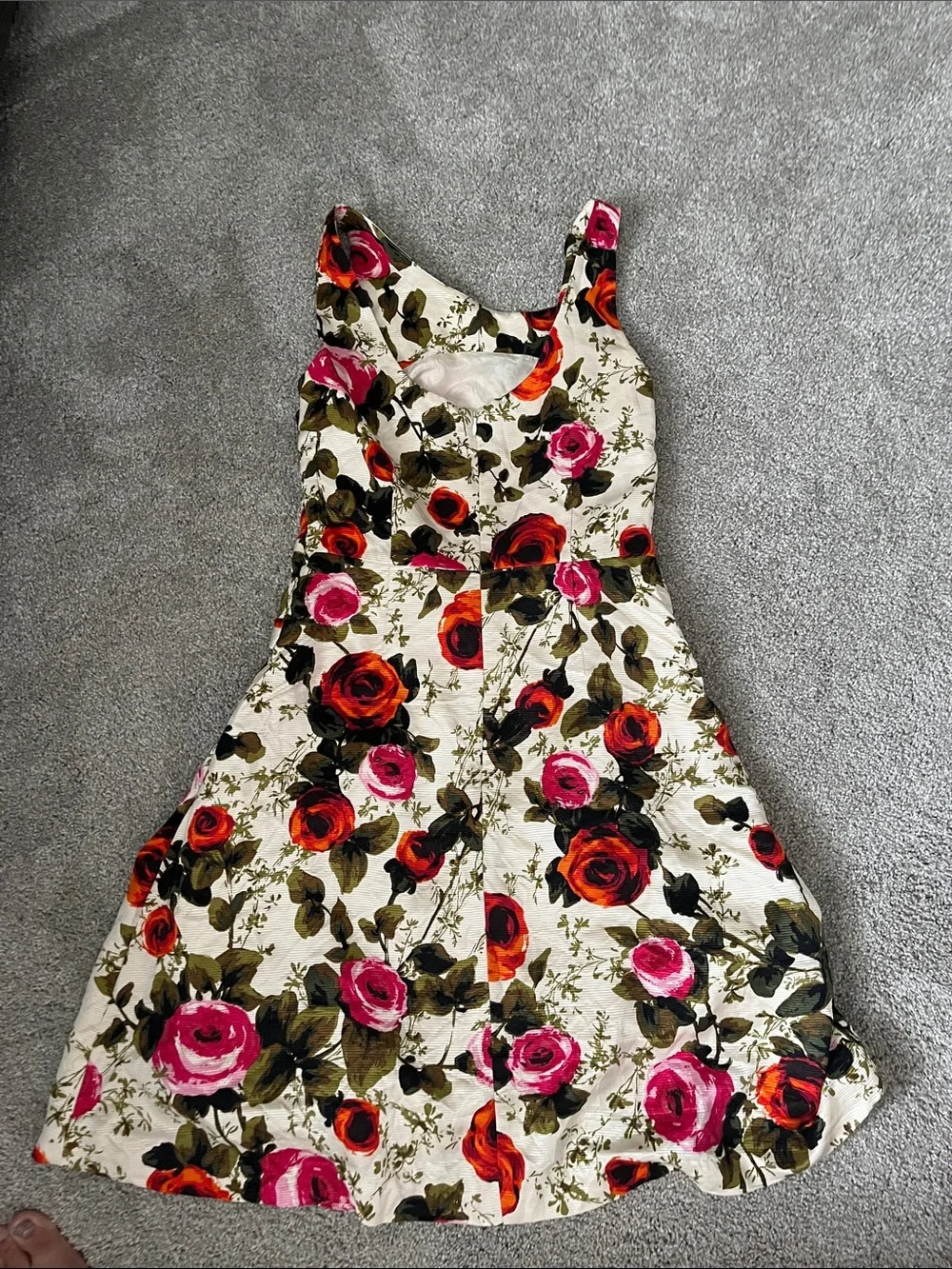 kate spade Cream Dress with Red & Pink Floral Print 4